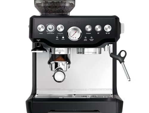 Breville BES870BTR Barista Express Espresso Machine, Black Truffle | Craft café-quality espresso shots, lattes and cappuccinos at home with this manual coffee maker with built-in grinder