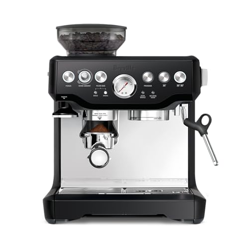 Breville BES870BTR Barista Express Espresso Machine, Black Truffle | Craft café-quality espresso shots, lattes and cappuccinos at home with this manual coffee maker with built-in grinder